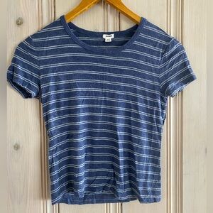 Garage Soft Navy and White Striped Short Sleeve Tee